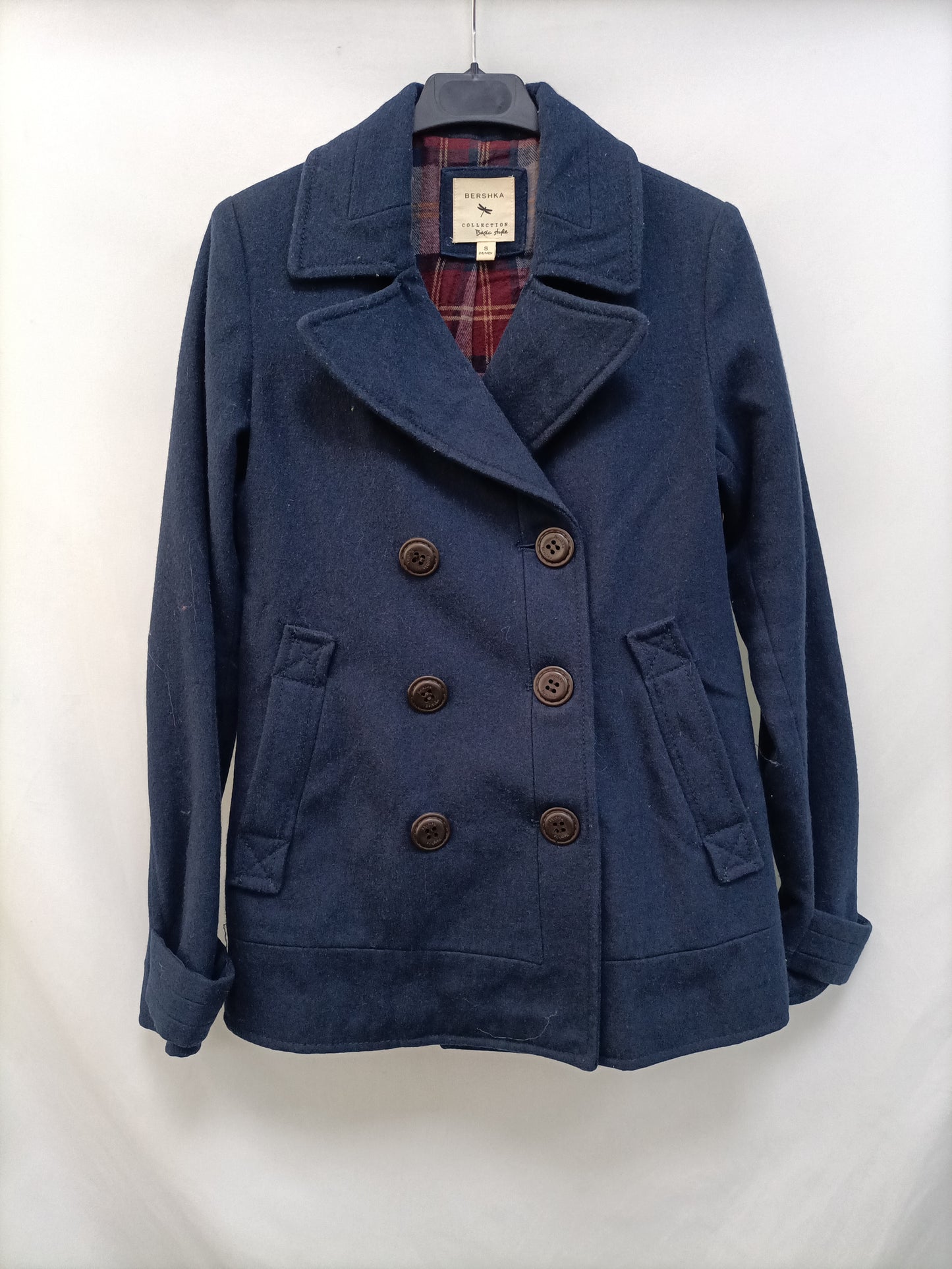 BERSHKA. Blue Ts cloth coat