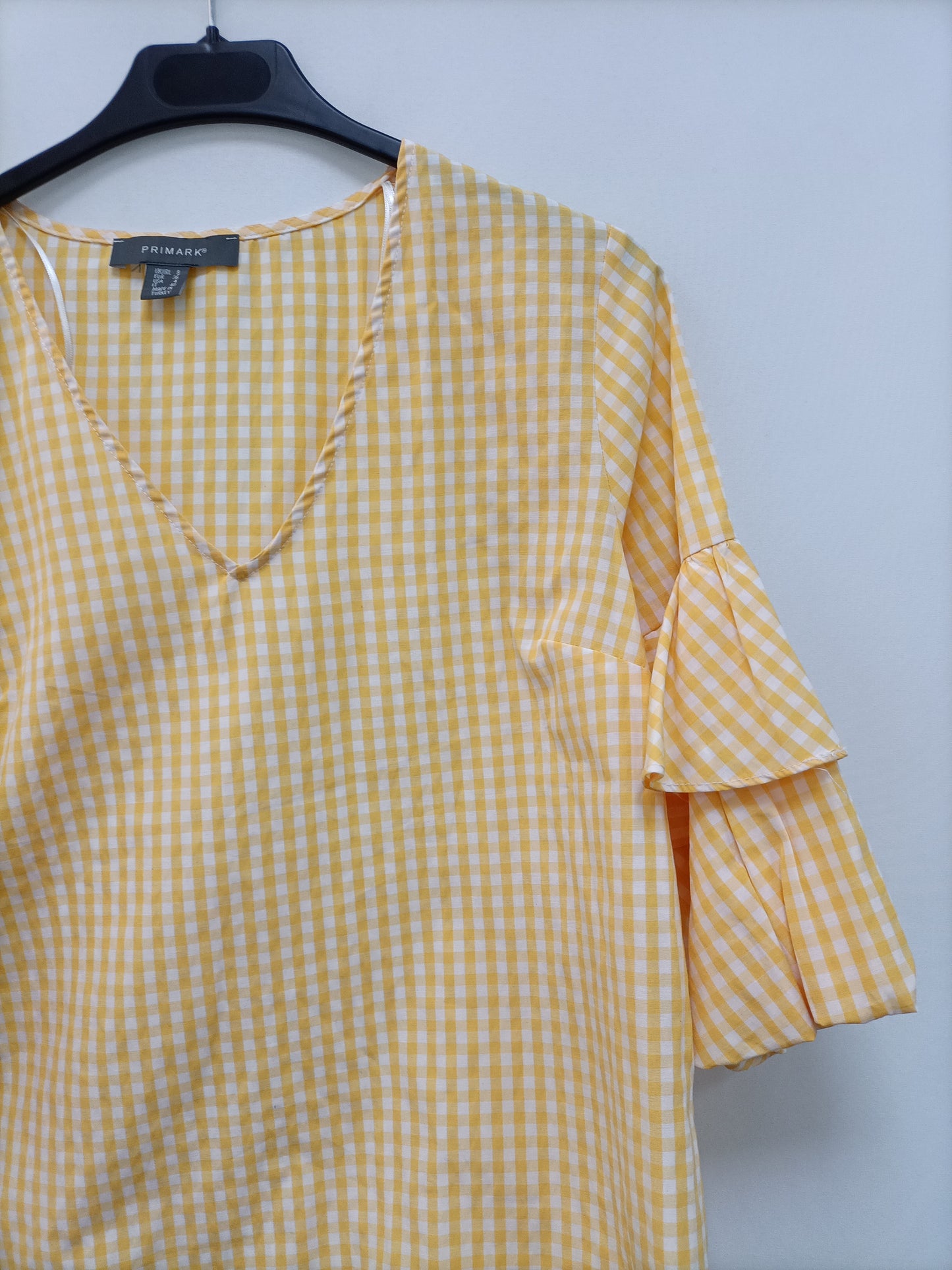 PRIMARK. Yellow checked blouse size 36