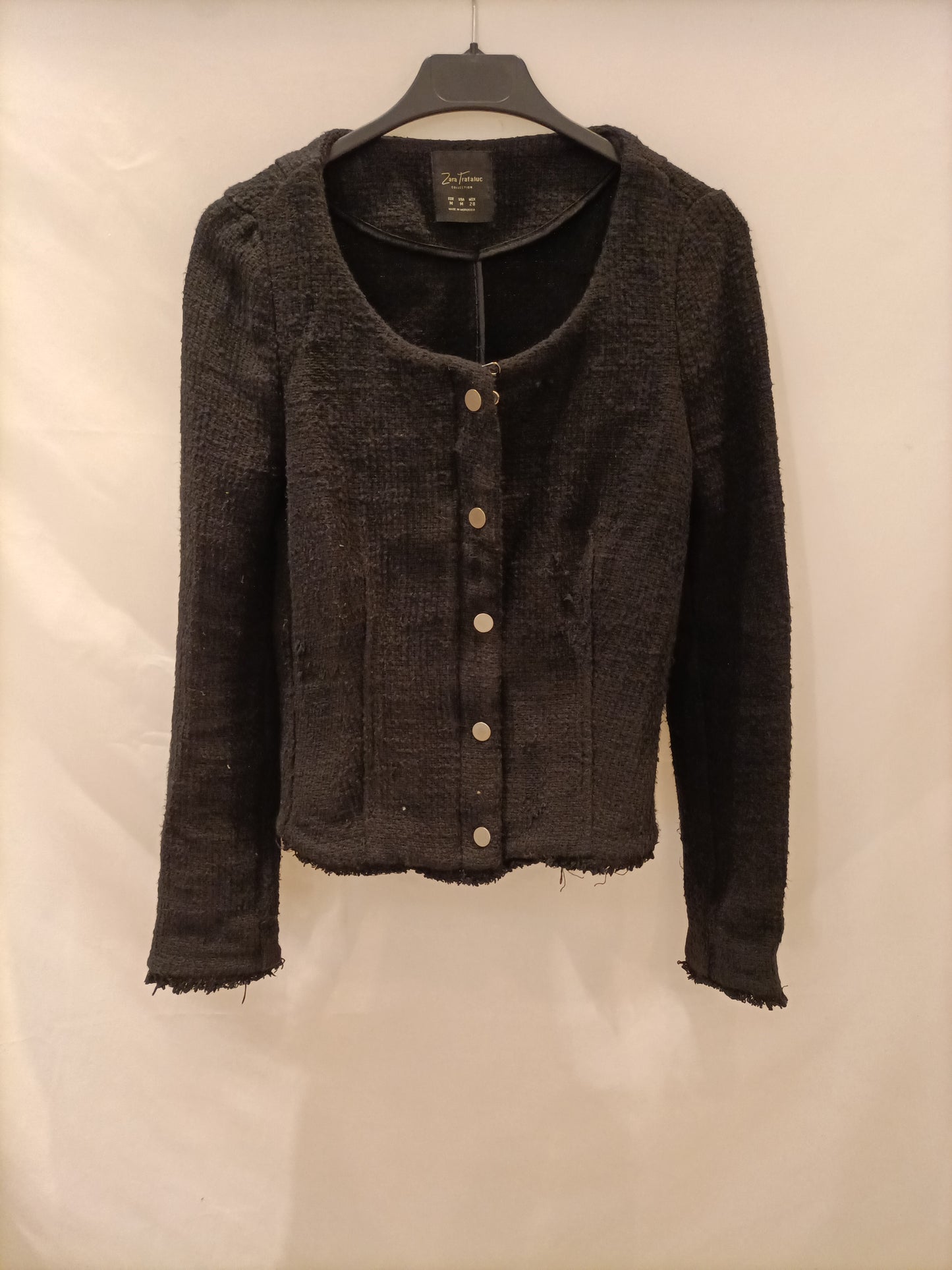 ZARA. Black tweed jacket Tm