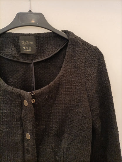 ZARA. Black tweed jacket Tm