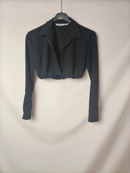 ZARA. Black crop top T.xs