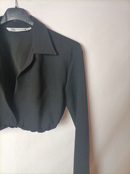 ZARA. Black crop top T.xs