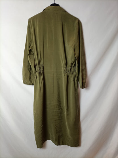 LEFTIES. Vestido verde camisero T.l