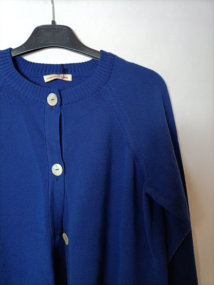 COUNTING CLOUDS.Blue T-shirt button cardigan