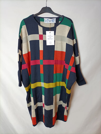 LA CASITA DE WENDY. Vestido de punto cuadros  T.m