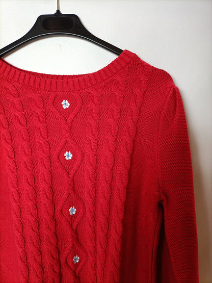 SPRINGFIELD. Jersey rojo bordado T.l