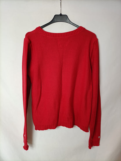 SPRINGFIELD. Jersey rojo bordado T.l