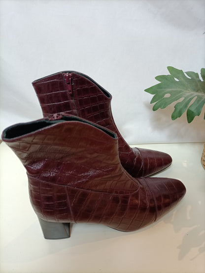 MICUIR. Botines burdeos piel T.38