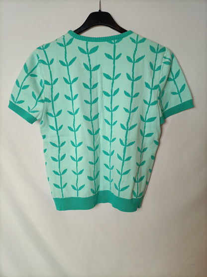 BACK COUTURE. Top verde ramas T.l