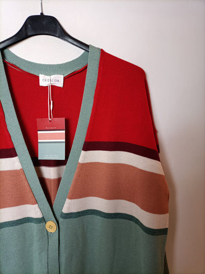 CRISÁLIDA. cárdigan rayas azul T.u(s/m)