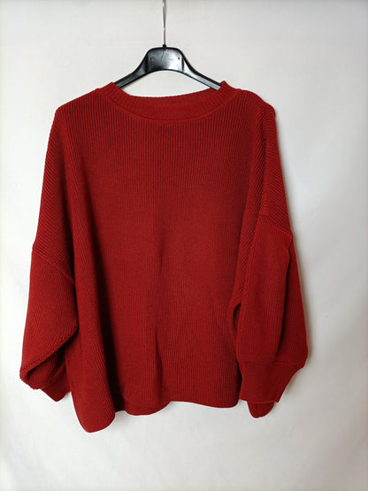 EMES. Reddish wool sweater with sleeve detail S.2(M)