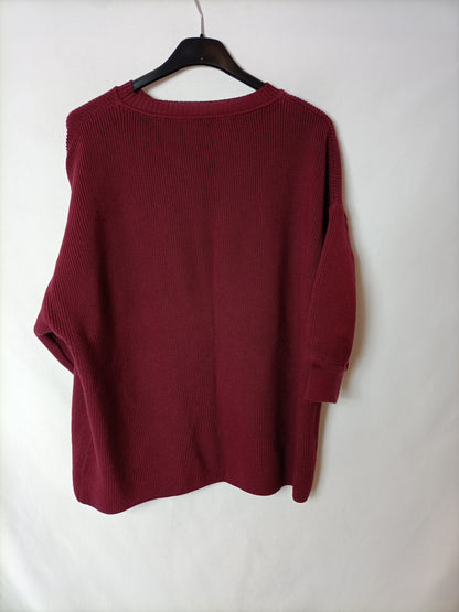 EMES. Jersey algodón burdeos T.2(M)