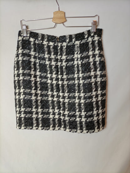 BIMANI. Falda tweed negra y blanca T.40