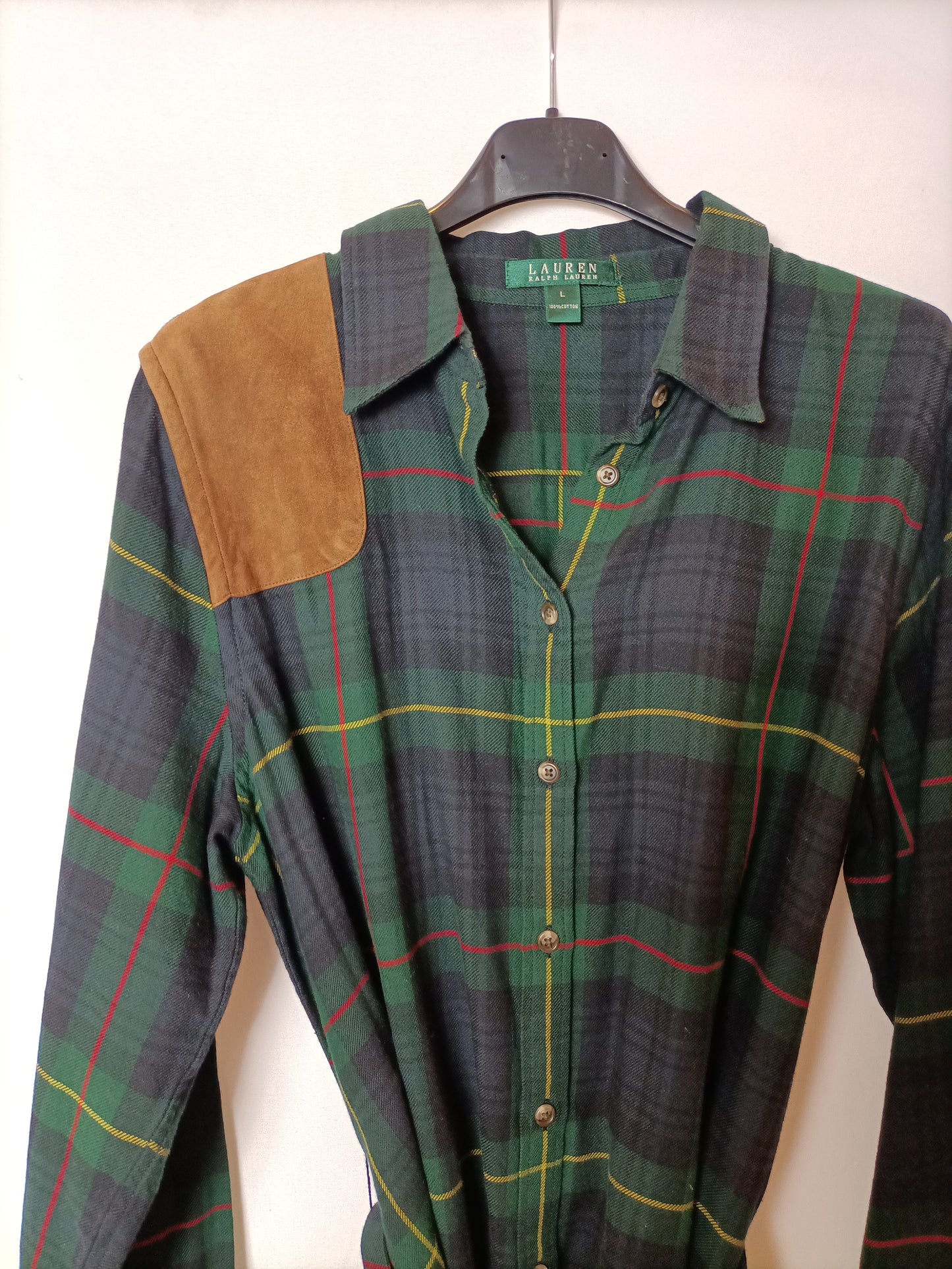 RALPH LAUREN. Plaid dress Tl (m)