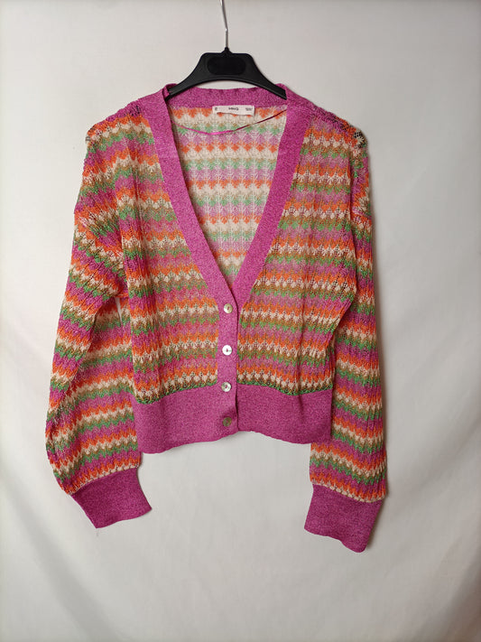 MANGO. Ts die-cut cardigan