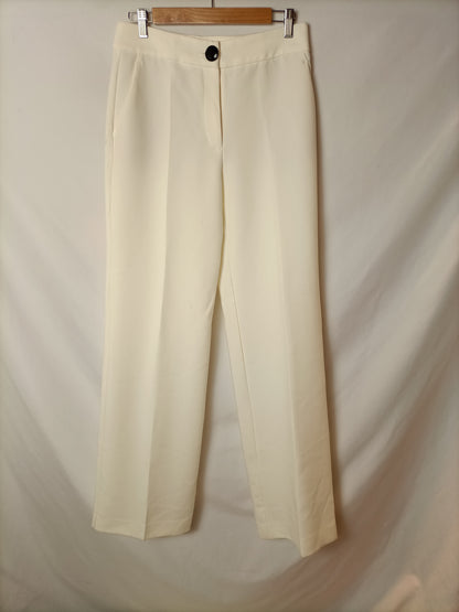 MANGO. Pantalón ancho blanco T.38