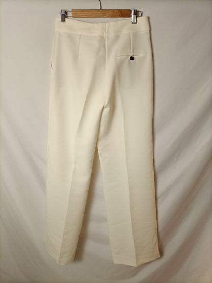 MANGO. Pantalón ancho blanco T.38