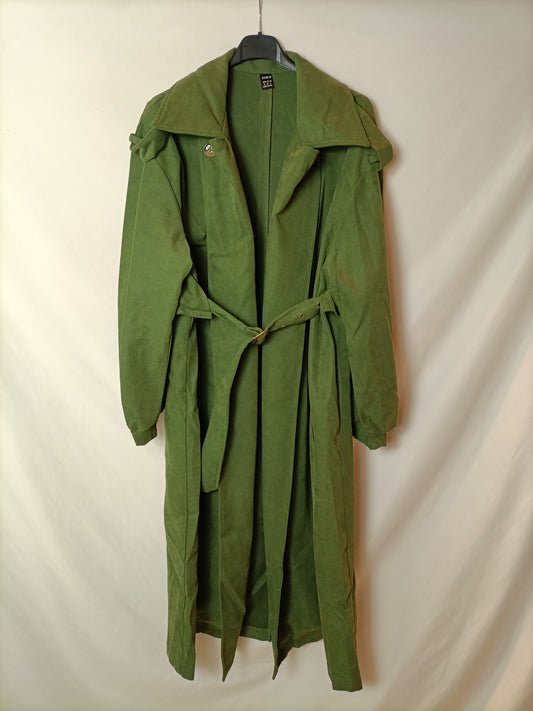 SHEIN. Long green trench coat Tm