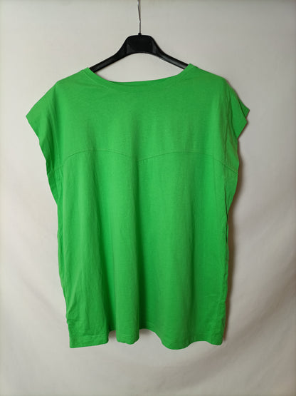 MANGO. Camiseta verde sin mangas T.xl