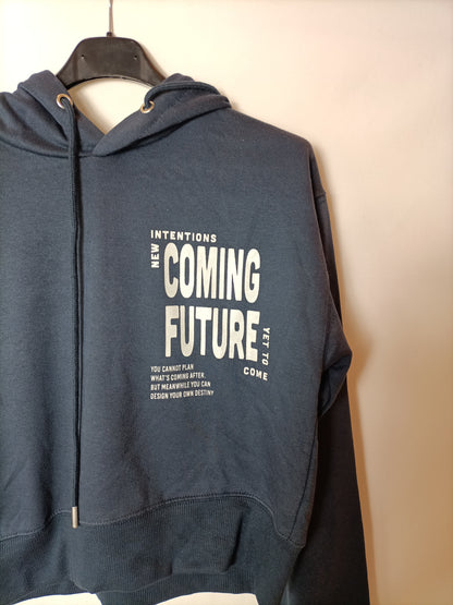 LEFTIES. Sudadera azul capucha T.s