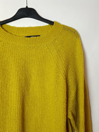 MANGO. Jersey mostaza punto T.m