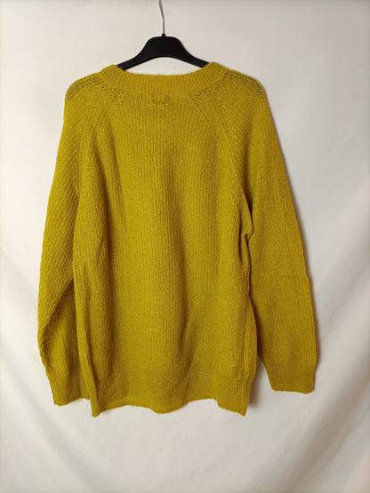 MANGO. Jersey mostaza punto T.m