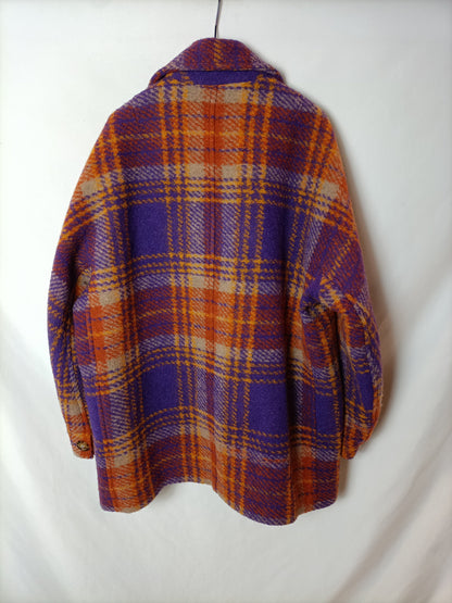 SEZANE. Abrigo de cuadros T.42