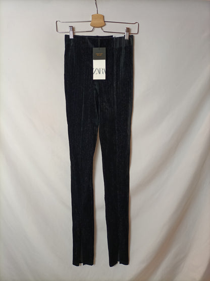 ZARA. Leggins negros terciopelo T.xs