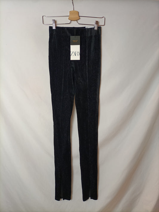 ZARA. Leggins negros terciopelo T.xs