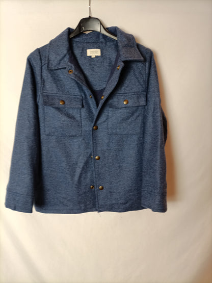 BONNET A POMPON. Cazadora azul jaspeada T.12A