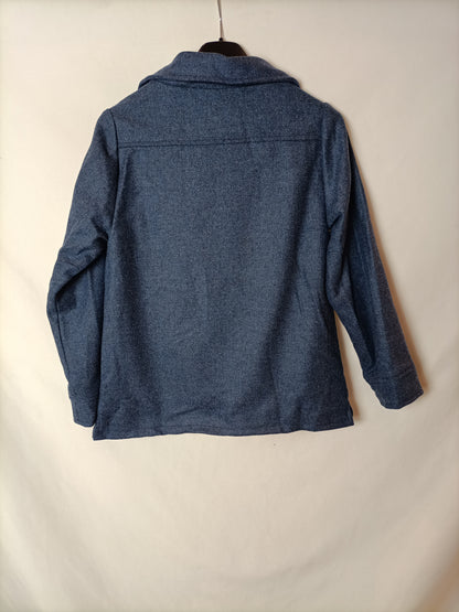 BONNET A POMPON. Cazadora azul jaspeada T.12A