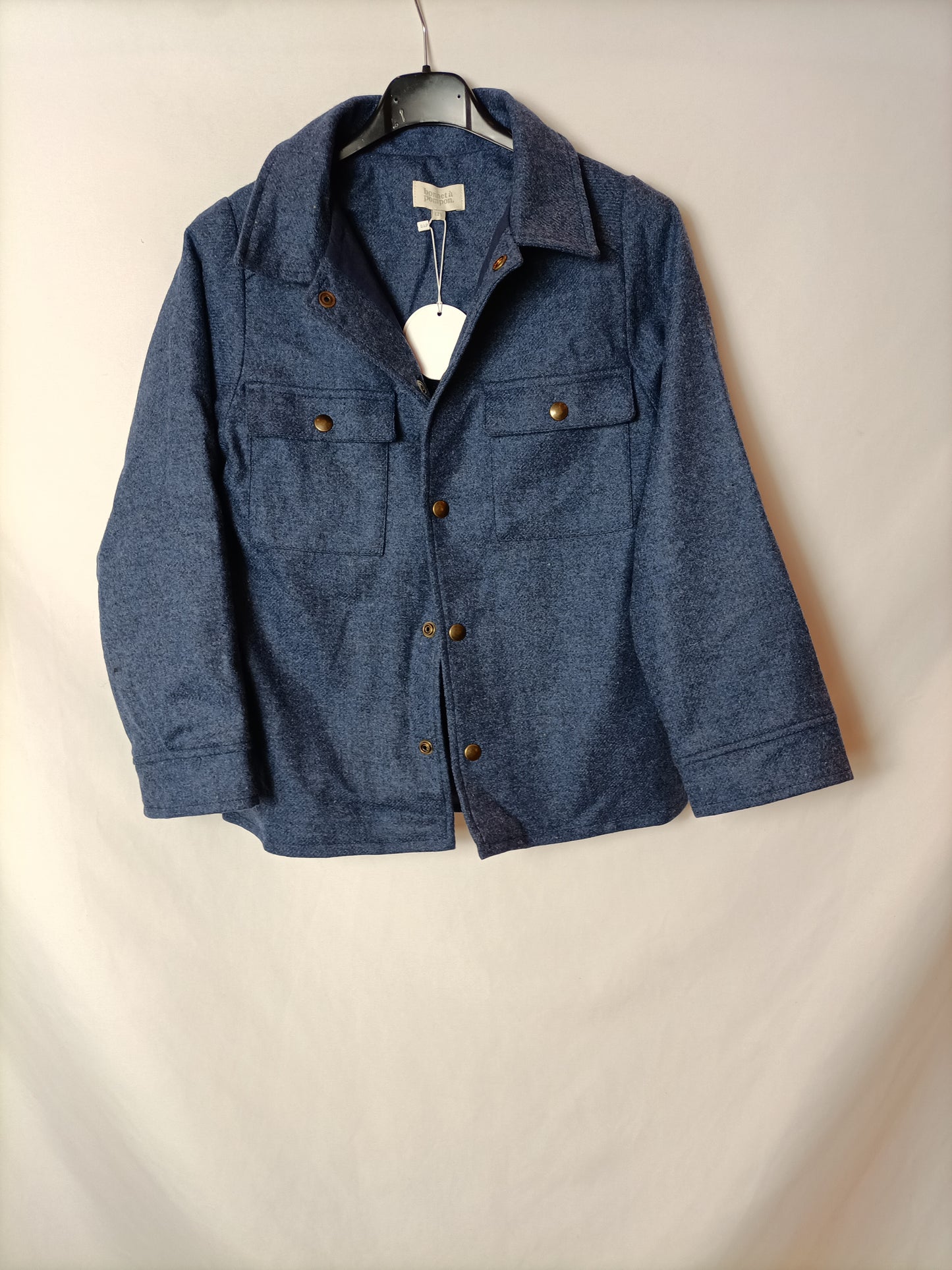 Pompom Hat. Mottled blue jacket, size 12 years.