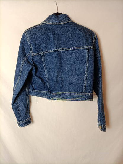 ZARA. Cazadora vaquera hombreras T.xs