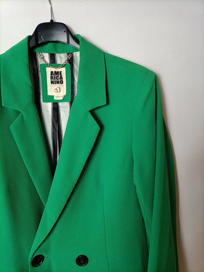 AMERICAN. Tm double-breasted green blazer