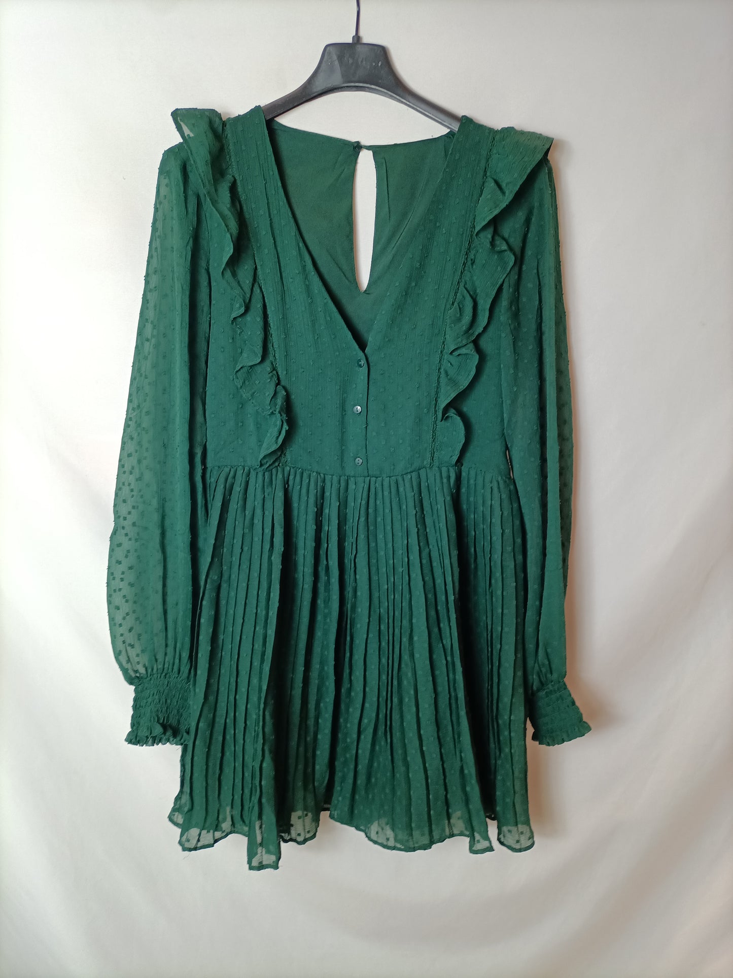 OTRAS. Mono efecto vestido verde T.U(s)
