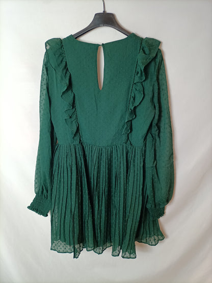 OTRAS. Mono efecto vestido verde T.U(s)