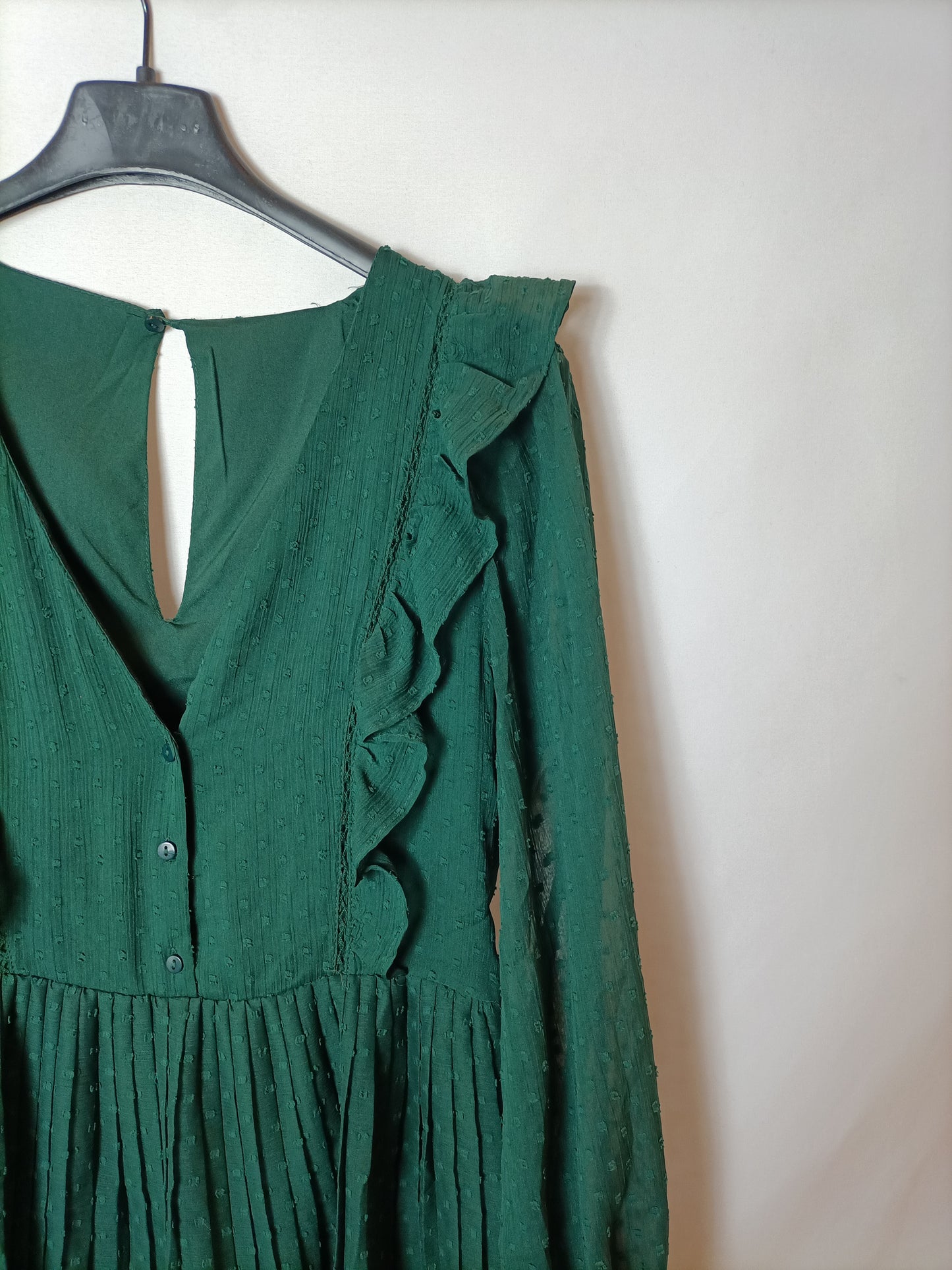 OTRAS. Mono efecto vestido verde T.U(s)