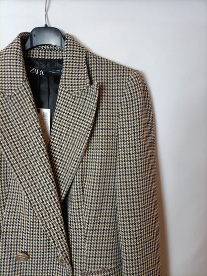 ZARA. Abrigo pata de gallo  T.s