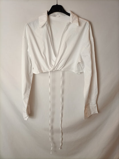 OTRAS. Blusa crop blanca T.s