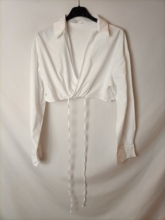 OTRAS. Blusa crop blanca T.s