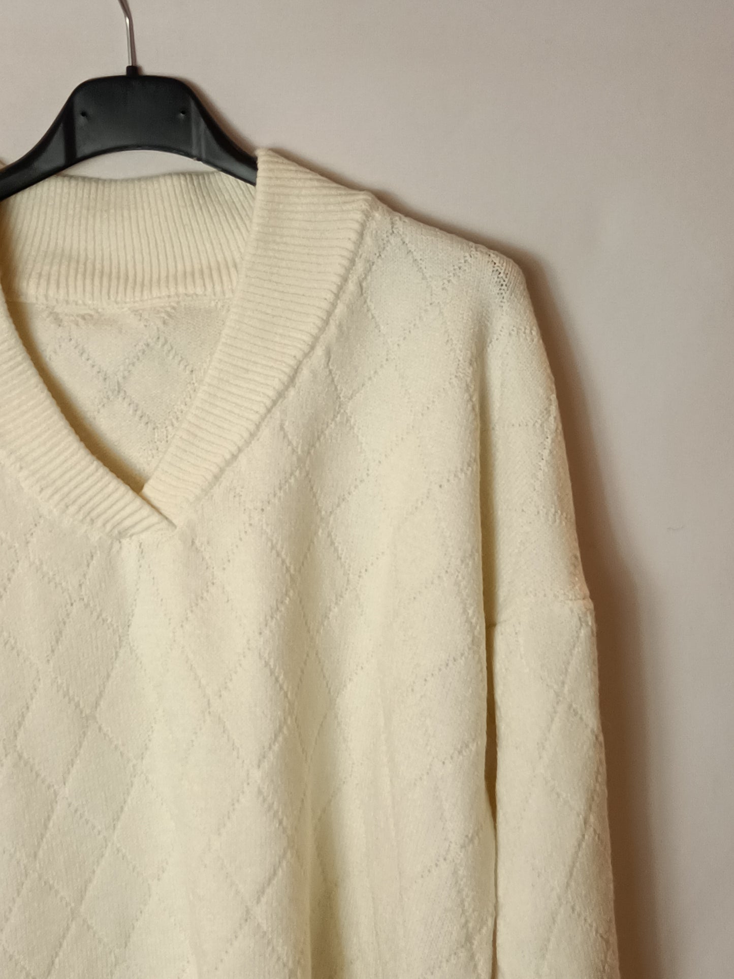 OTRAS. Jersey blanco roto rombos T.u(s)