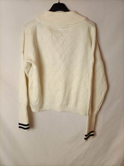 OTRAS. Jersey blanco roto rombos T.u(s)