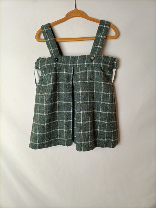 COCCOLE. Checked pinafore dress, 2 years old