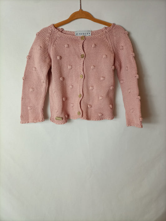 NUTS. Pink bobble cardigan. Size 12 M