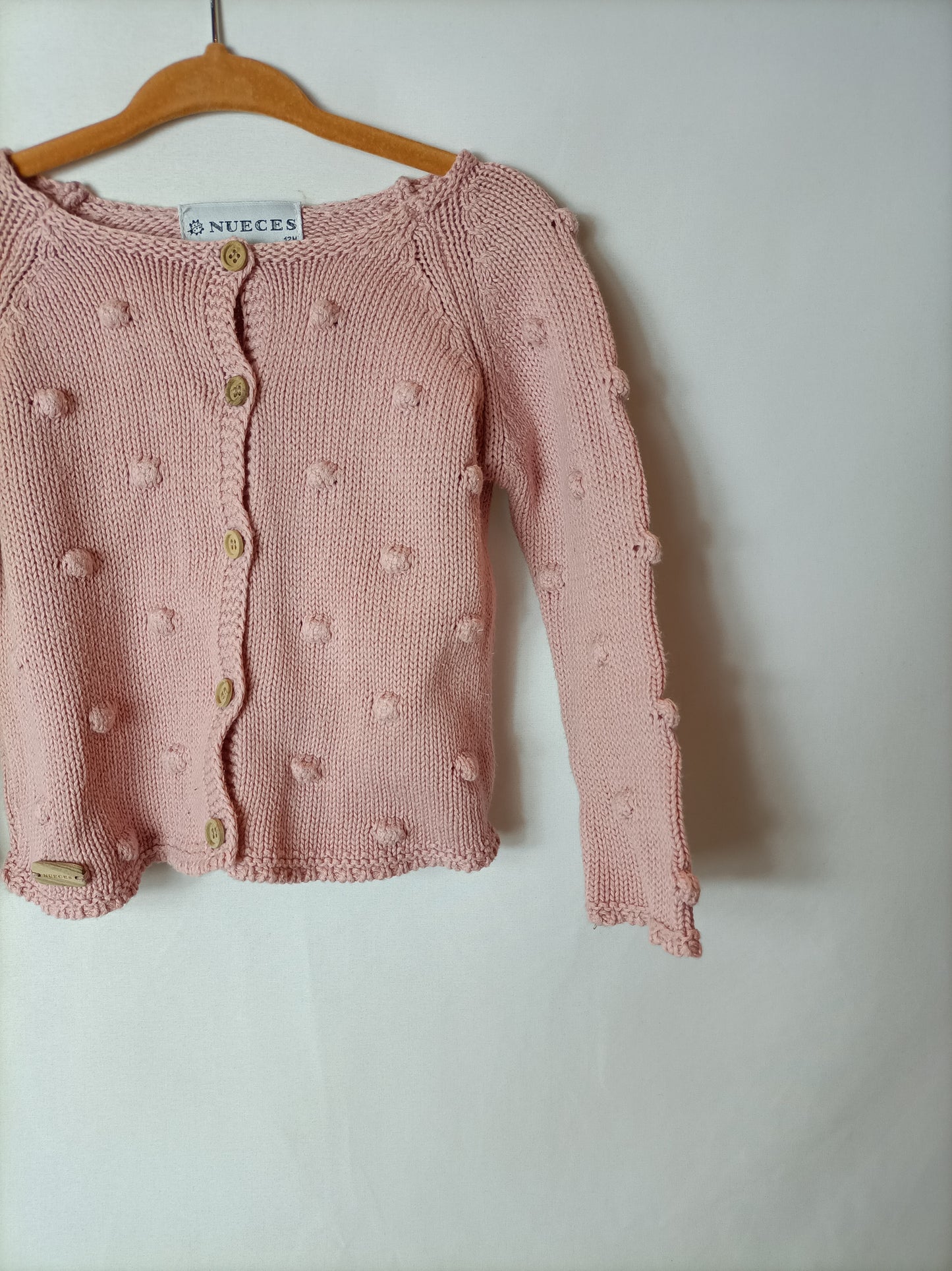 NUTS. Pink bobble cardigan. Size 12 M