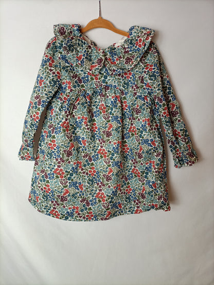 GOCCO. Vestido estampado flores. T 2-3 años