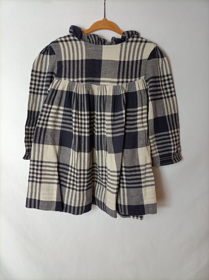 GOCCO. Blue plaid dress. Size 2-3 years