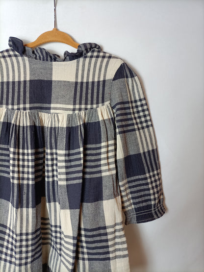 GOCCO. Blue plaid dress. Size 2-3 years