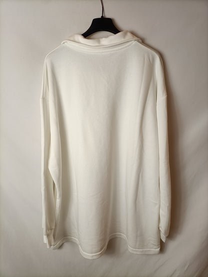 OTRAS. Sudadera blanca oversized T.m