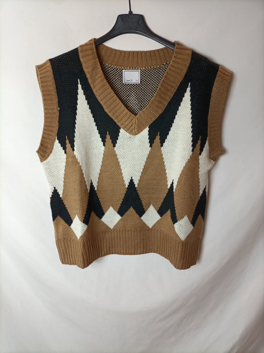 LOVE M. Camel rhombus vest Tu (s/m)